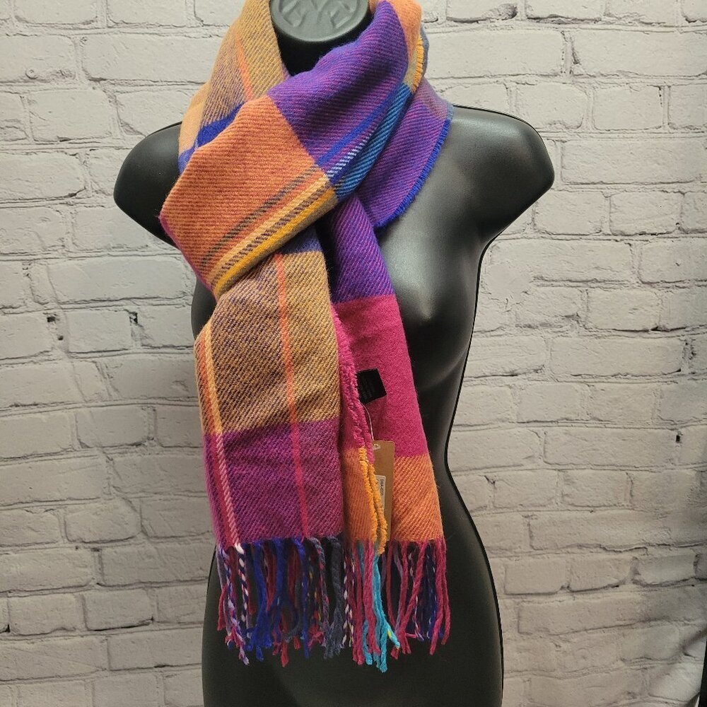 Steve Madden Women's Placement Plaid Scarf- Rainbow